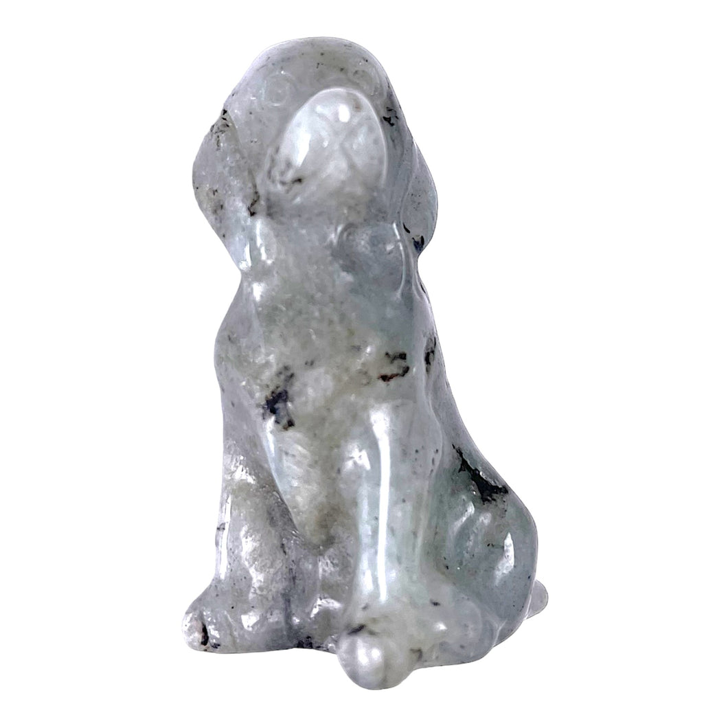 Figurine de chien en Labradorite