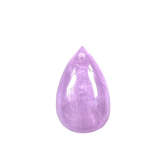 Pendentif Goutte plate Kunzite A percé devant