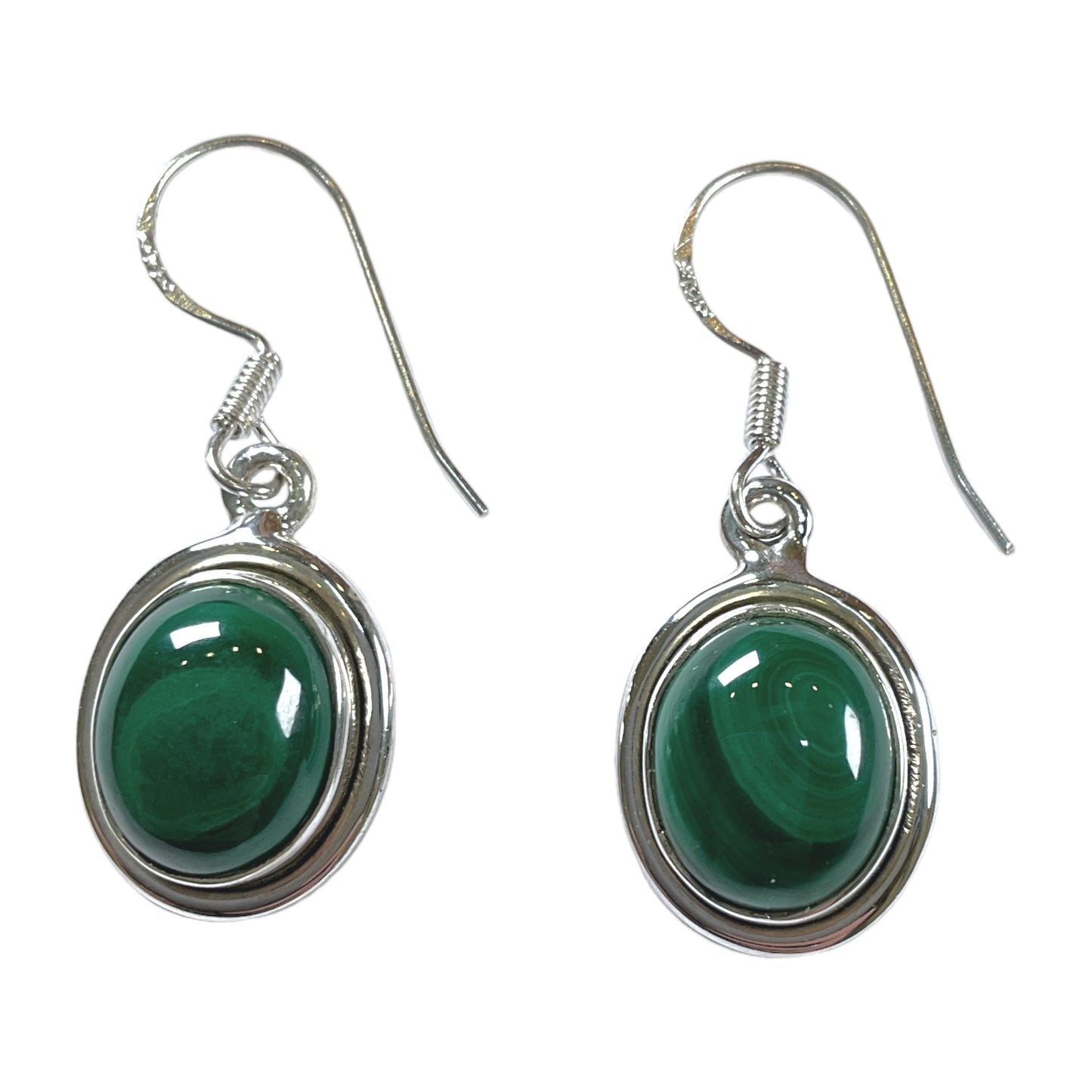 Boucle d'oreille en Argent 925 & malachite