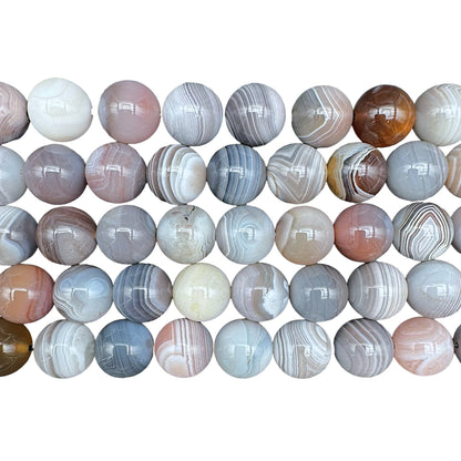 Fil de perle Agate Botswana rose - Foliesbijoux