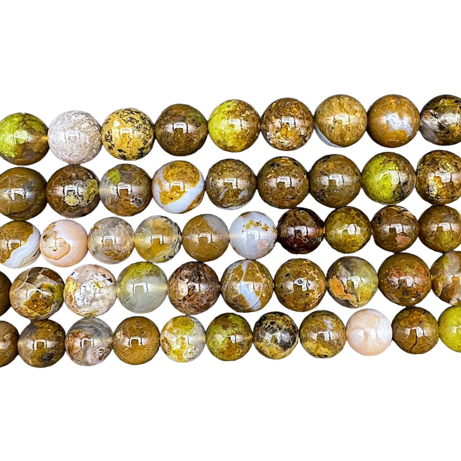 Fil de perle Agate Opale verte - Foliesbijoux