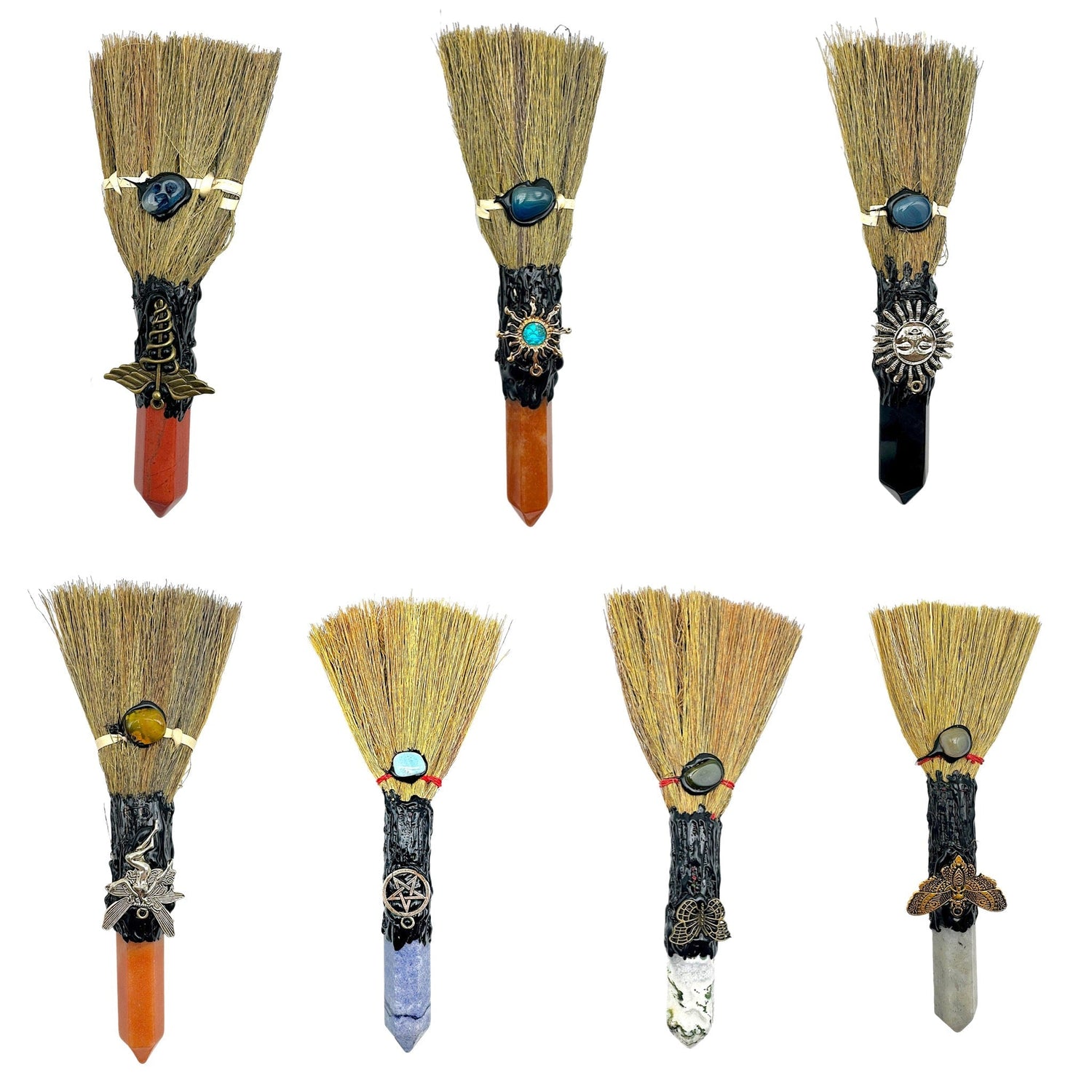 Balai de sorcière, d'autel en cristaux aléatoire - Foliesbijoux