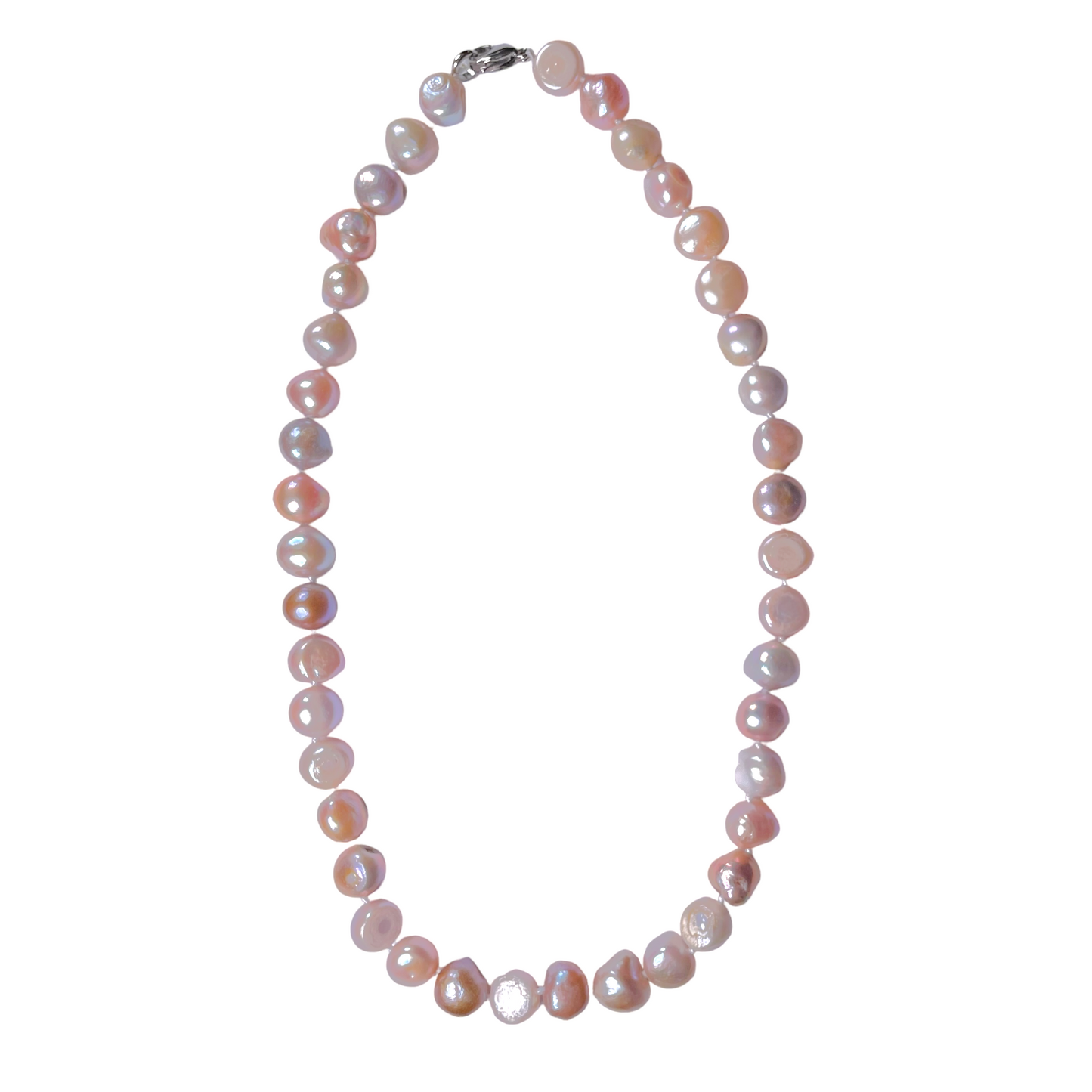 Collier en perles d’eau douce rose irrégulière 11 mm V6