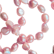 Charger l&#39;image dans la galerie, Collier en perles d’eau douce rose irrégulière 9 mm V3
