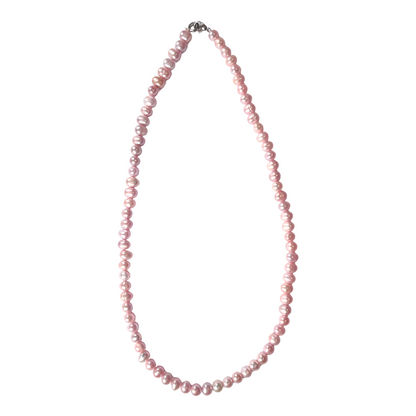 Collier en perles d’eau douce rose irrégulière 8 mm V4