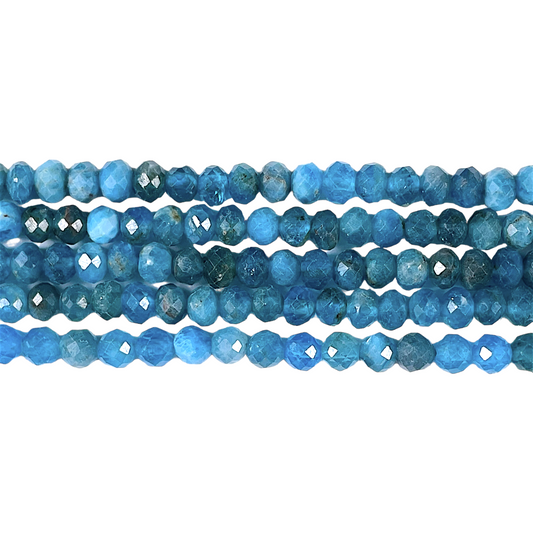 Fil facettés Apatite bleue 3x4mm