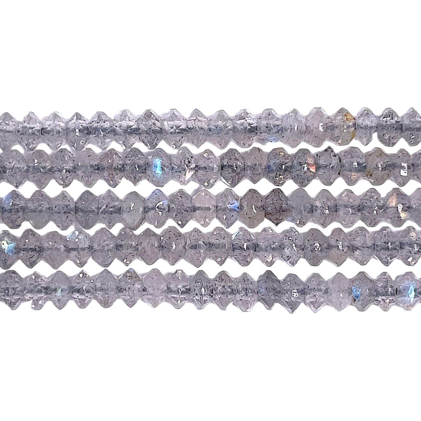 Fil de perles facettées Labradorite 2x3 mm