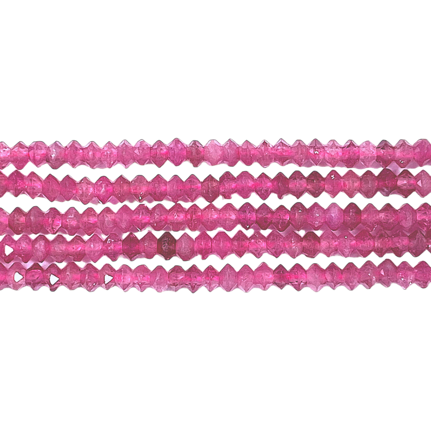 Fil de perles facettées Tourmaline rose 2x3 mm