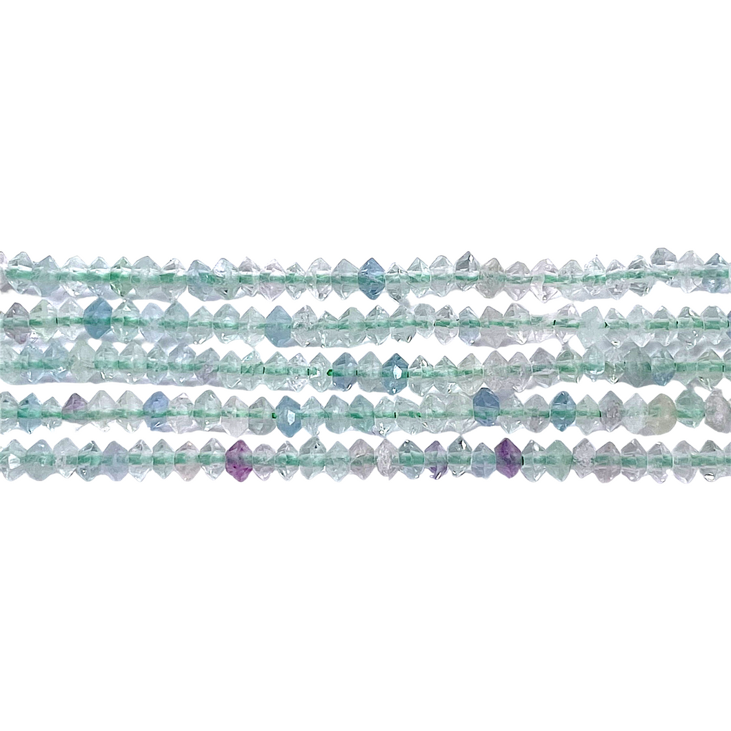 Fil de perles facettées Fluorine 2x3 mm