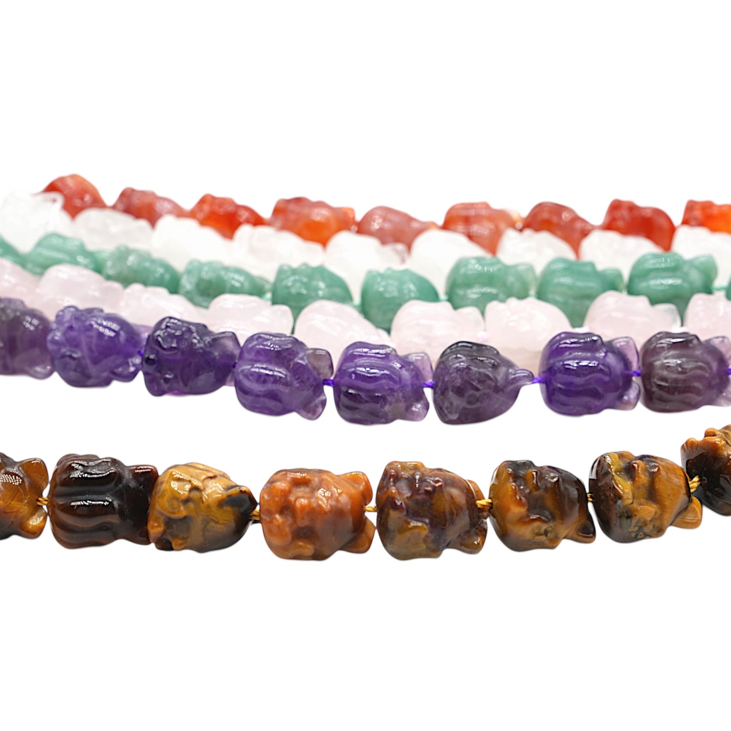 Fil de perle forme Renard Kitsuné à 9 queues 10 mm référence 64 (6 pierres disponible) (Symbole de prospérité & protection négative)