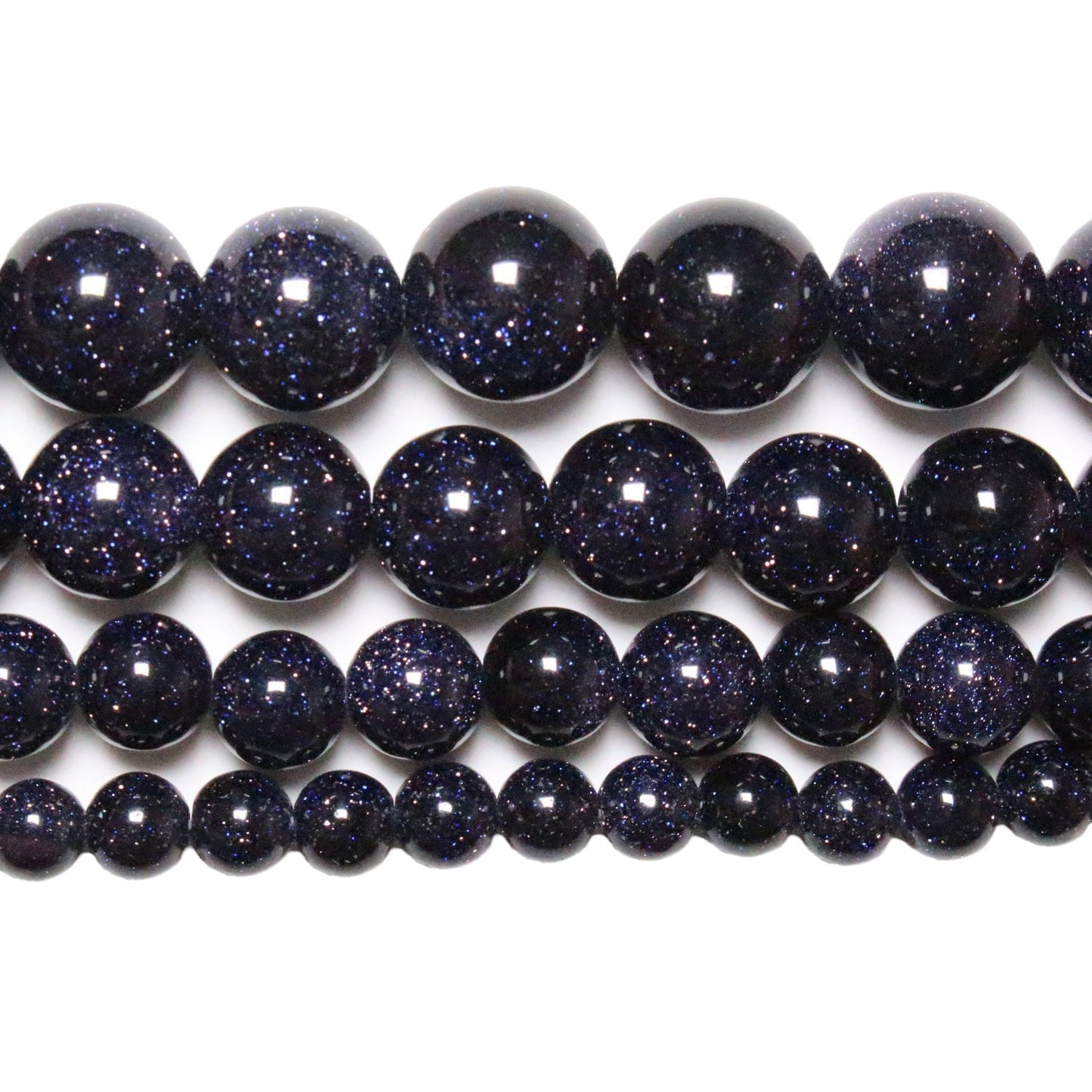 Fil de perle pierre de soleil bleue de synthèse - Foliesbijoux