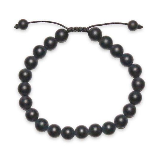 Bracelet Shamballa en onyx A mat