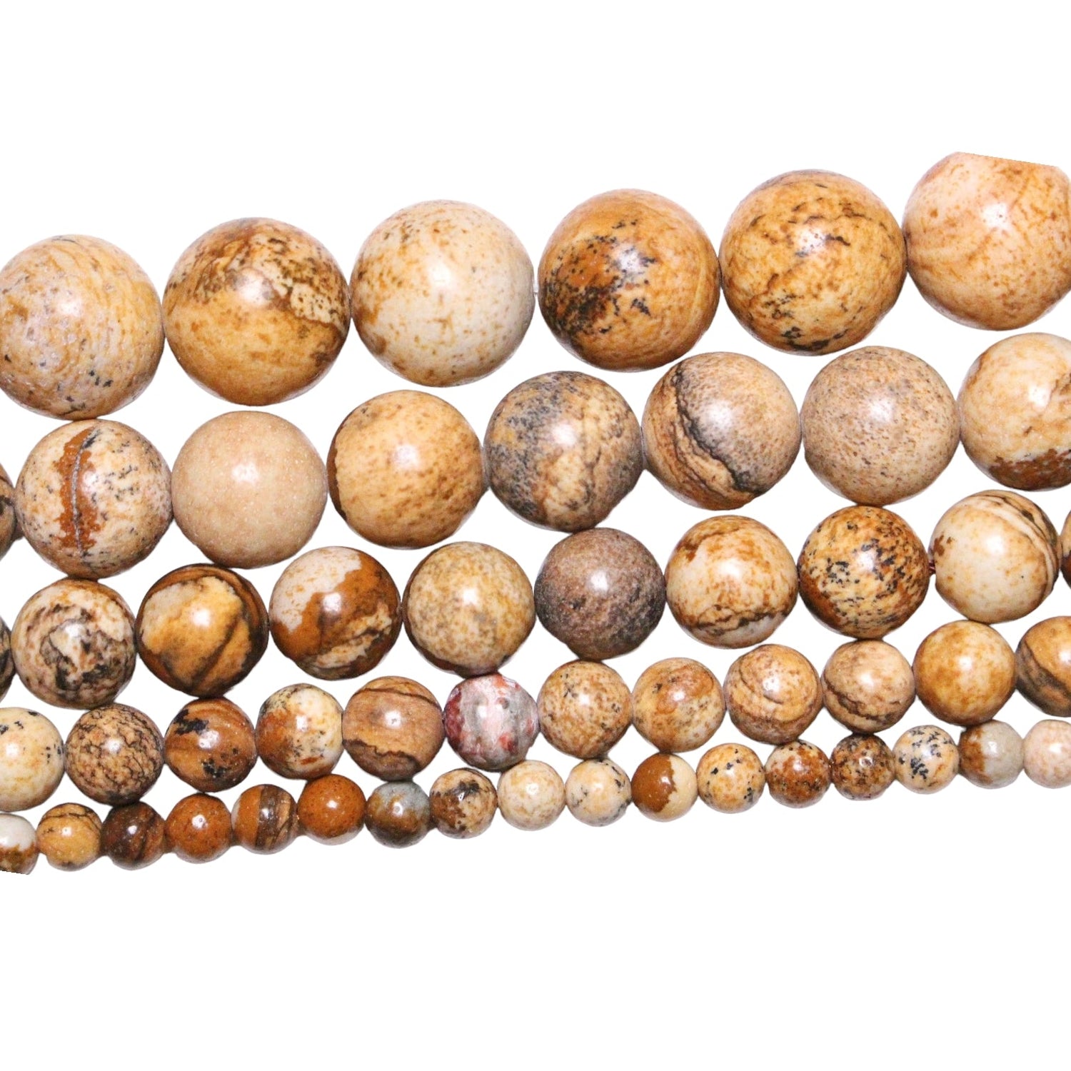 Fil de perle Jaspe paysage A - Foliesbijoux