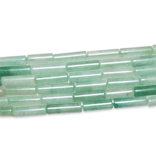 Fil de perles tubes Aventurine verte 4x13 mm