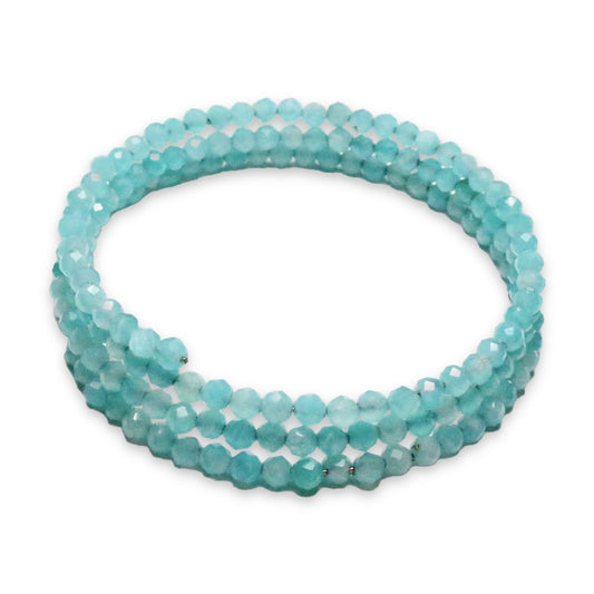 Bracelet Amazonite Facetté 3 tours AA