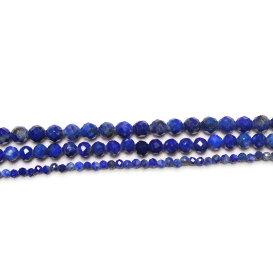 Fil lapis Lazuli en perle facetté