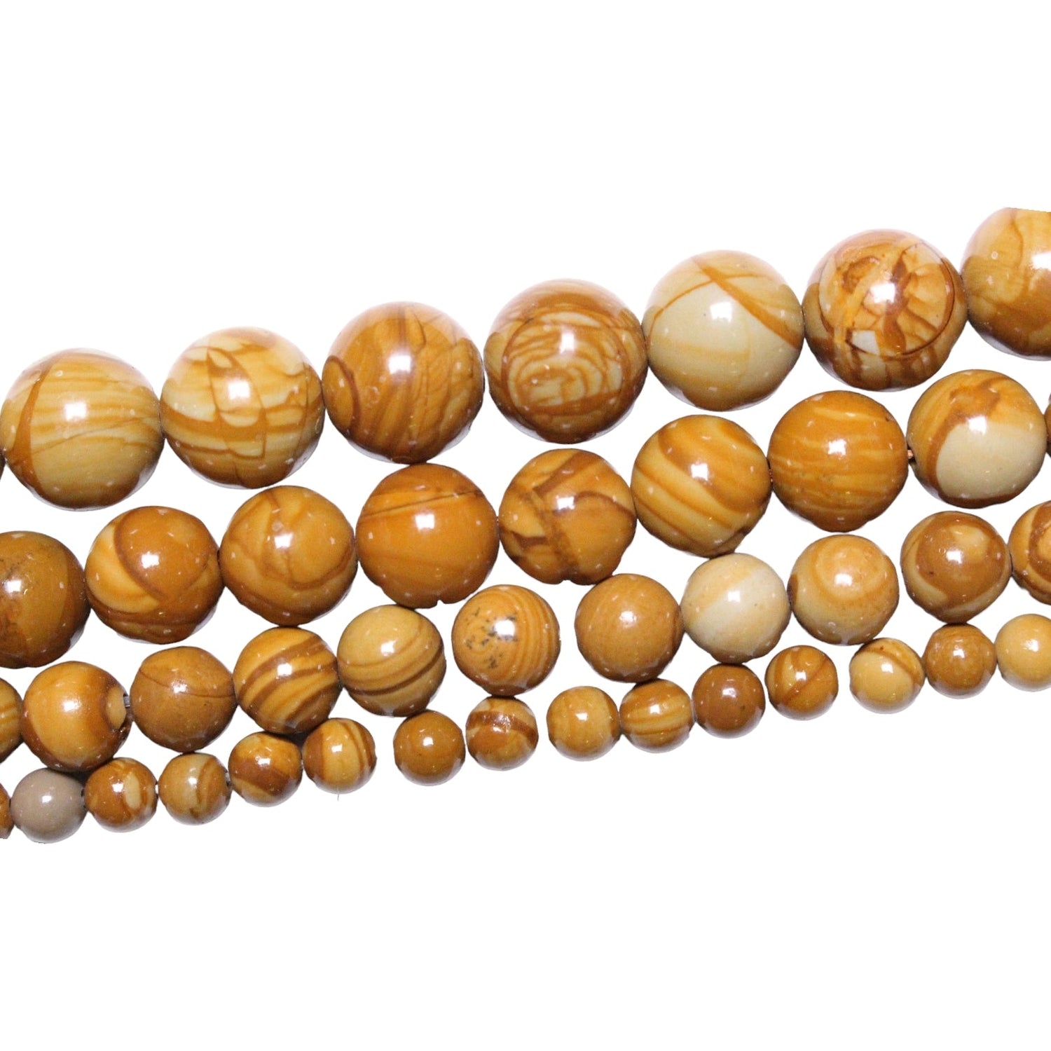 Fil de perle Jaspe bois A - Foliesbijoux