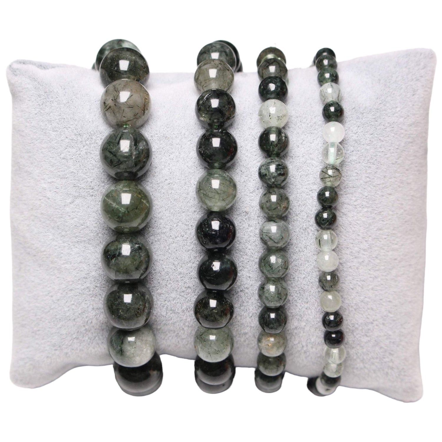 Bracelet Quartz tourmaline verte A+ ( référence 3 ) - Foliesbijoux