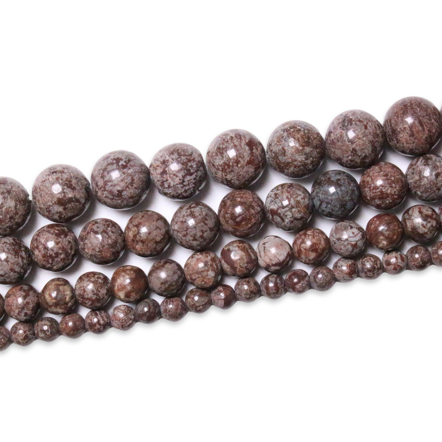 Fil de perle Obsidienne Flocon de Neige Rouge A - Foliesbijoux