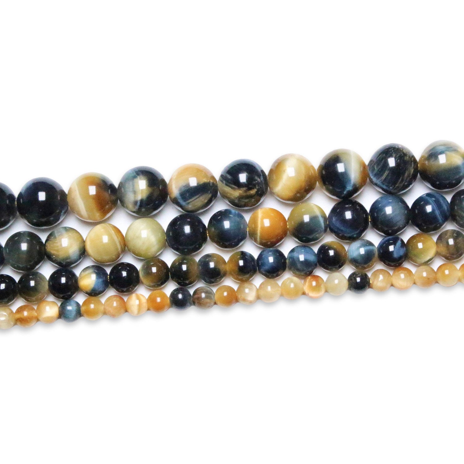 Fil de perle Oeil de Tigre Blanc AA - Foliesbijoux