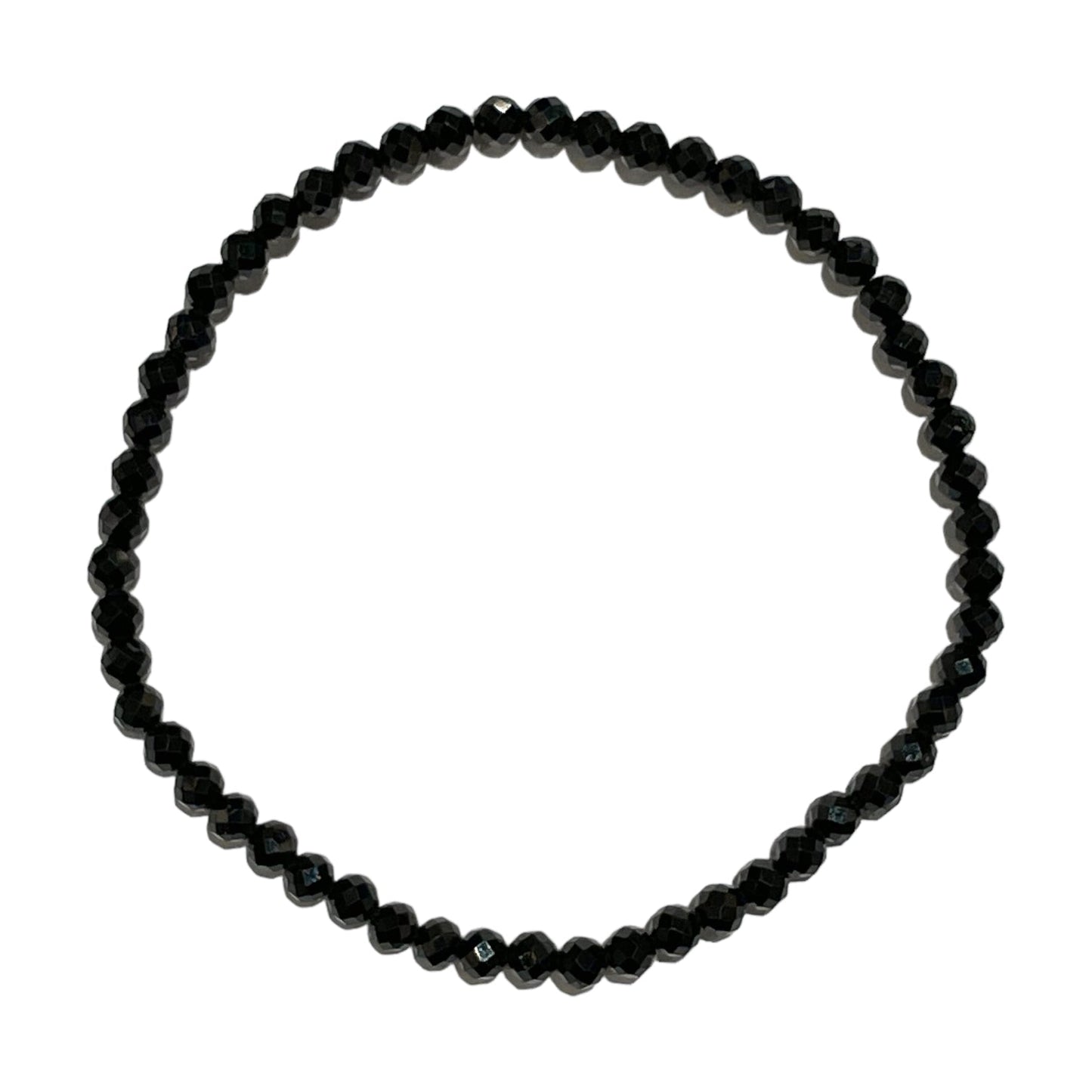 Bracelet Facetté 3mm Spinelle noire A