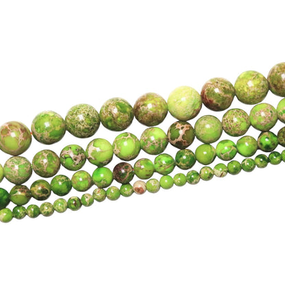 Fil de perle Jaspe Impérial Vert claire chauffé - Foliesbijoux