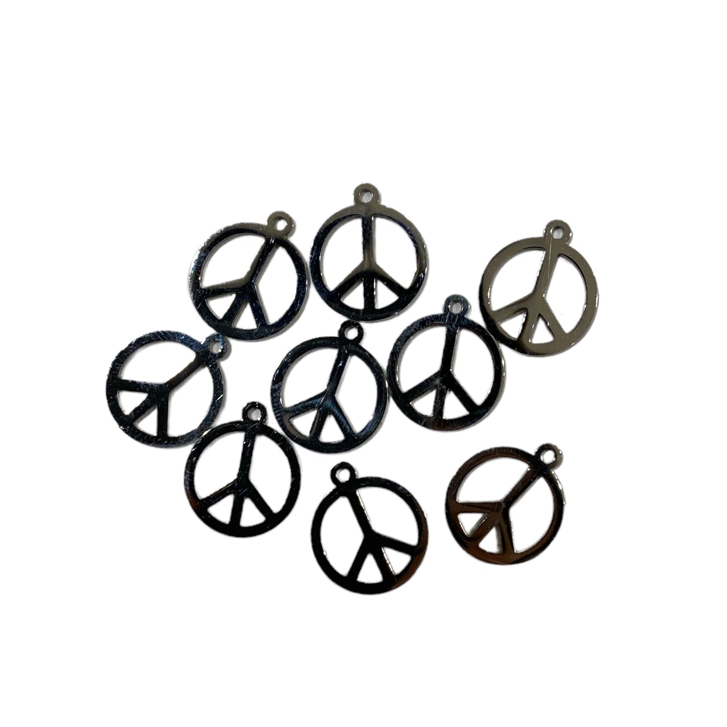 20 Breloques peace and love acier