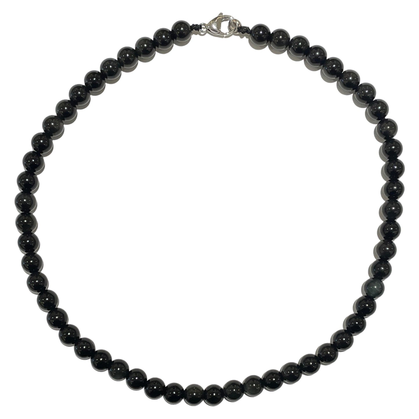 Collier boule Obsidienne oeil celeste