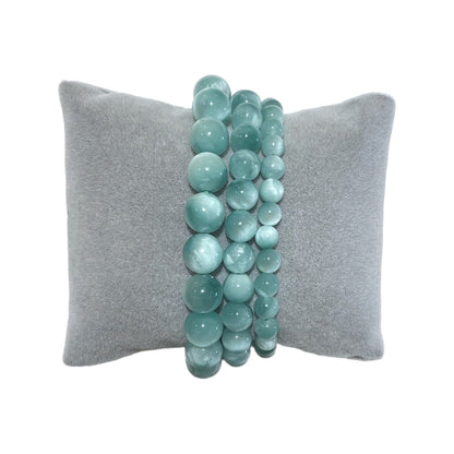 Bracelet Pierre de lune verte-Garniérite AA - Foliesbijoux