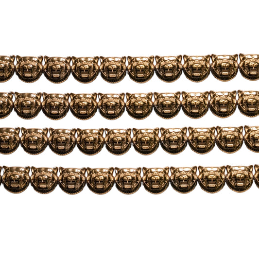 Fil de perle Hématite Tigre electroplaquée doré/bronze HED-221 12 mm