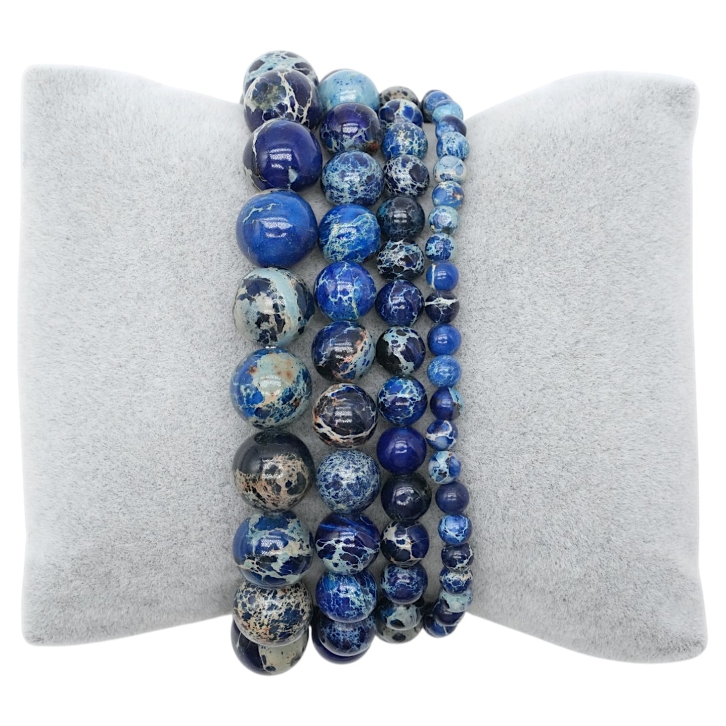 Bracelet Teinté Jaspe Impérial bleu A foncé chauffé