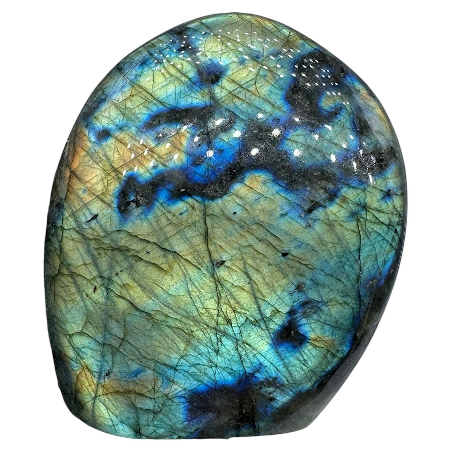 Labradorite flashy forme libre AA+ (Lot 67) 553g 9.5x3x10.5cm - Foliesbijoux