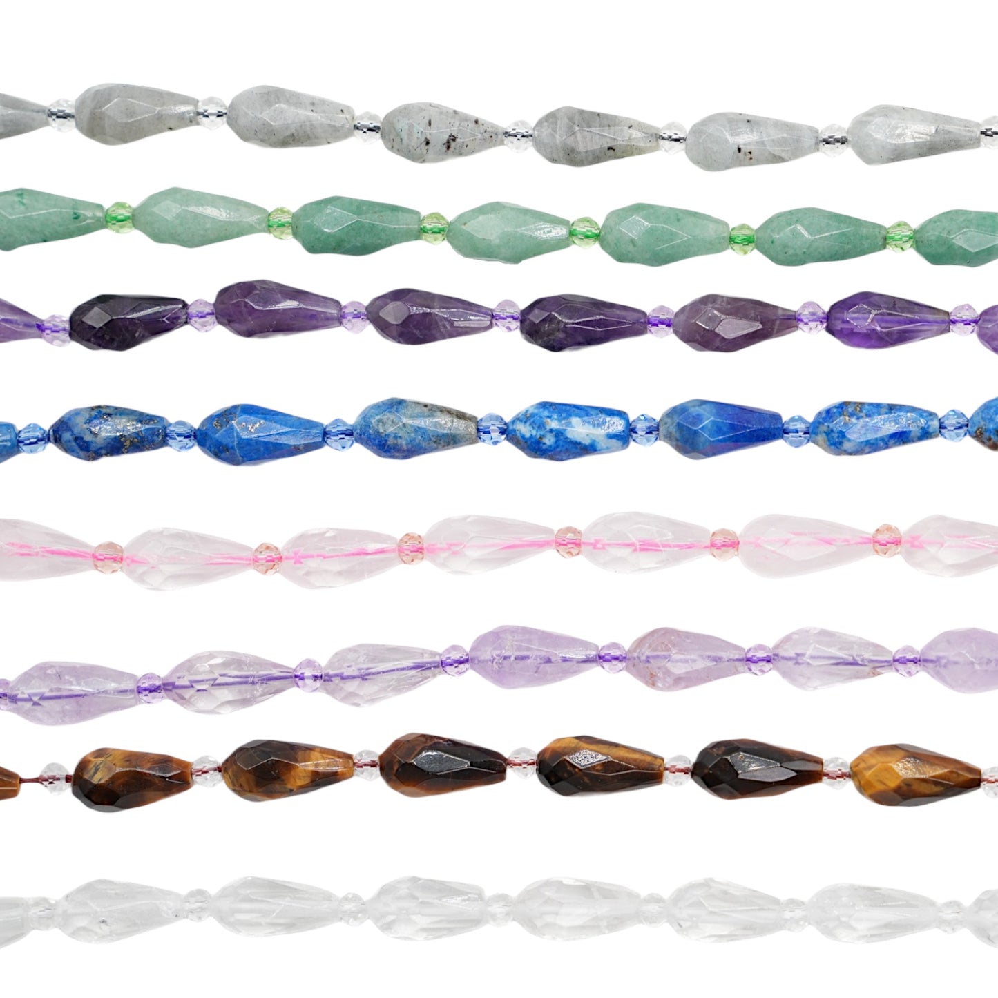 Fil goutte allongée facettée 8x16 mm (8 pierres disponible)