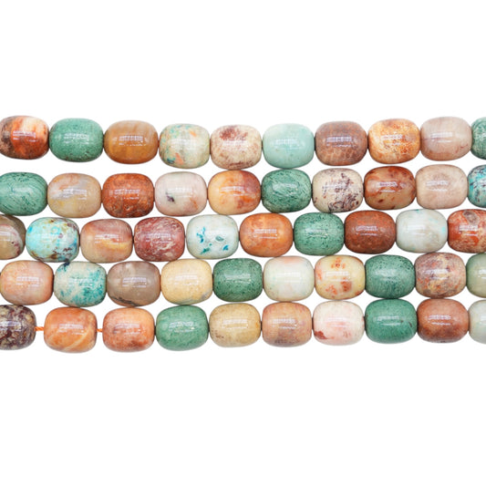 Fil de perles Corail fossilisé forme libre 11x13 mm
