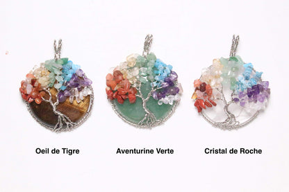 Pendentif arbre de vie 7 chakras