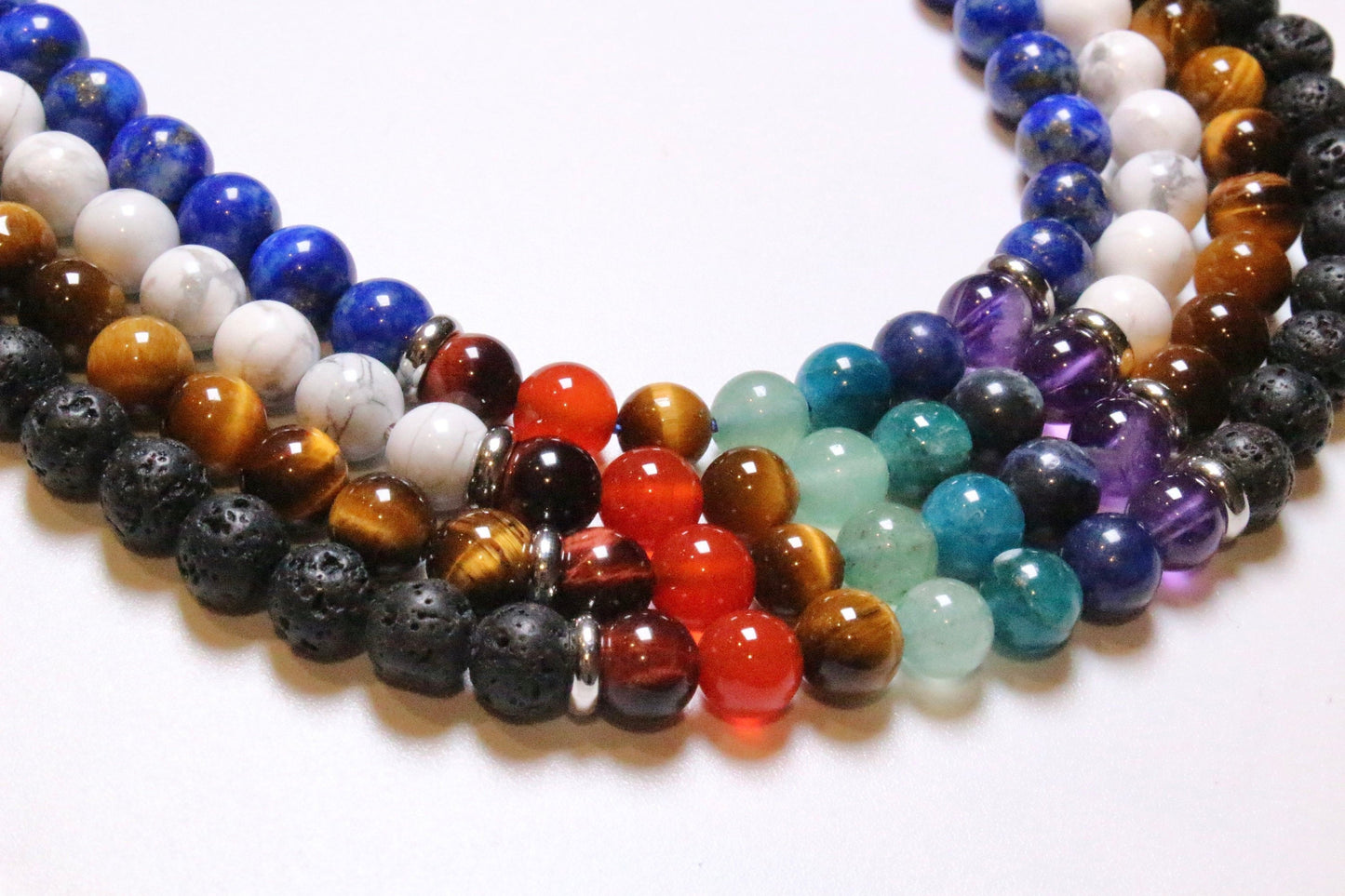 Collier boule 7 Chakras 6mm