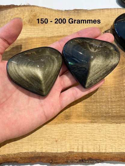 Coeur en Obsidienne doré au kg