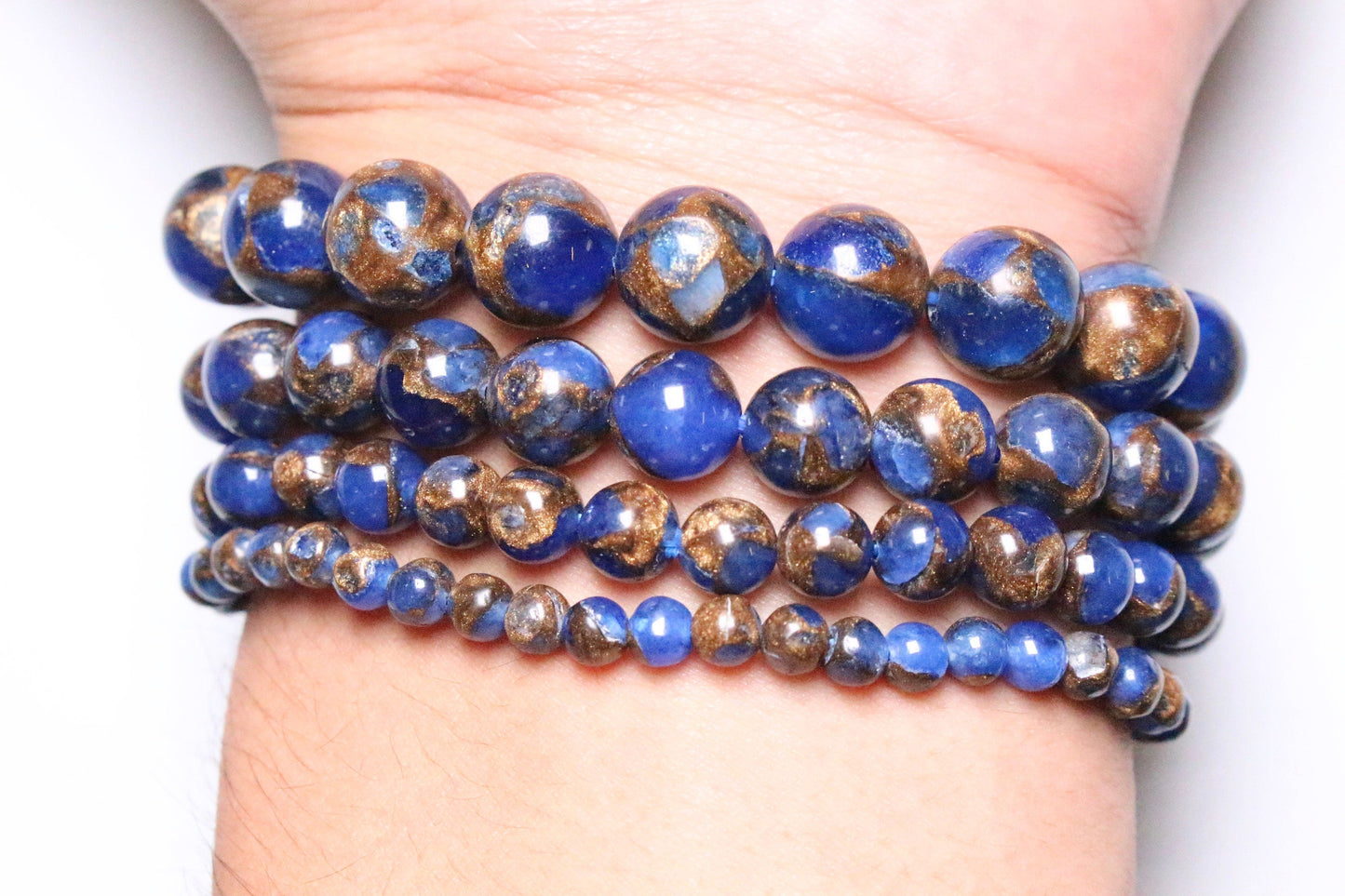 Bracelet Jaspe bleu A doré chauffée