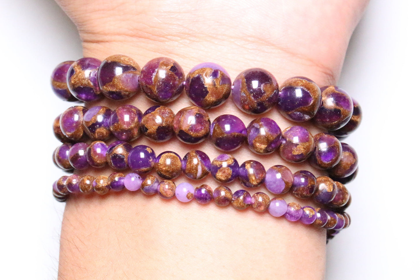 Bracelet Jaspe Violet A doré teinté