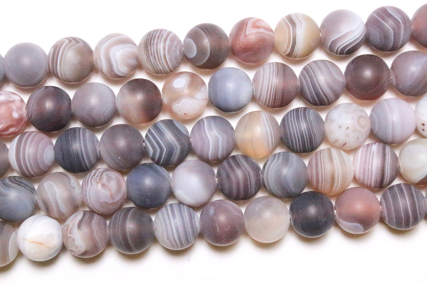 Perle Agate Botswana gris mat