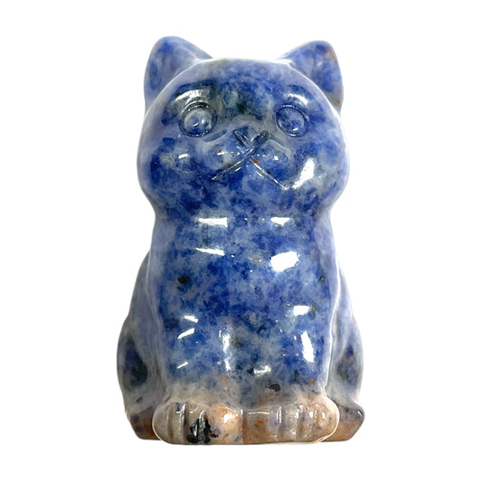 Figurine chat en Sodalite