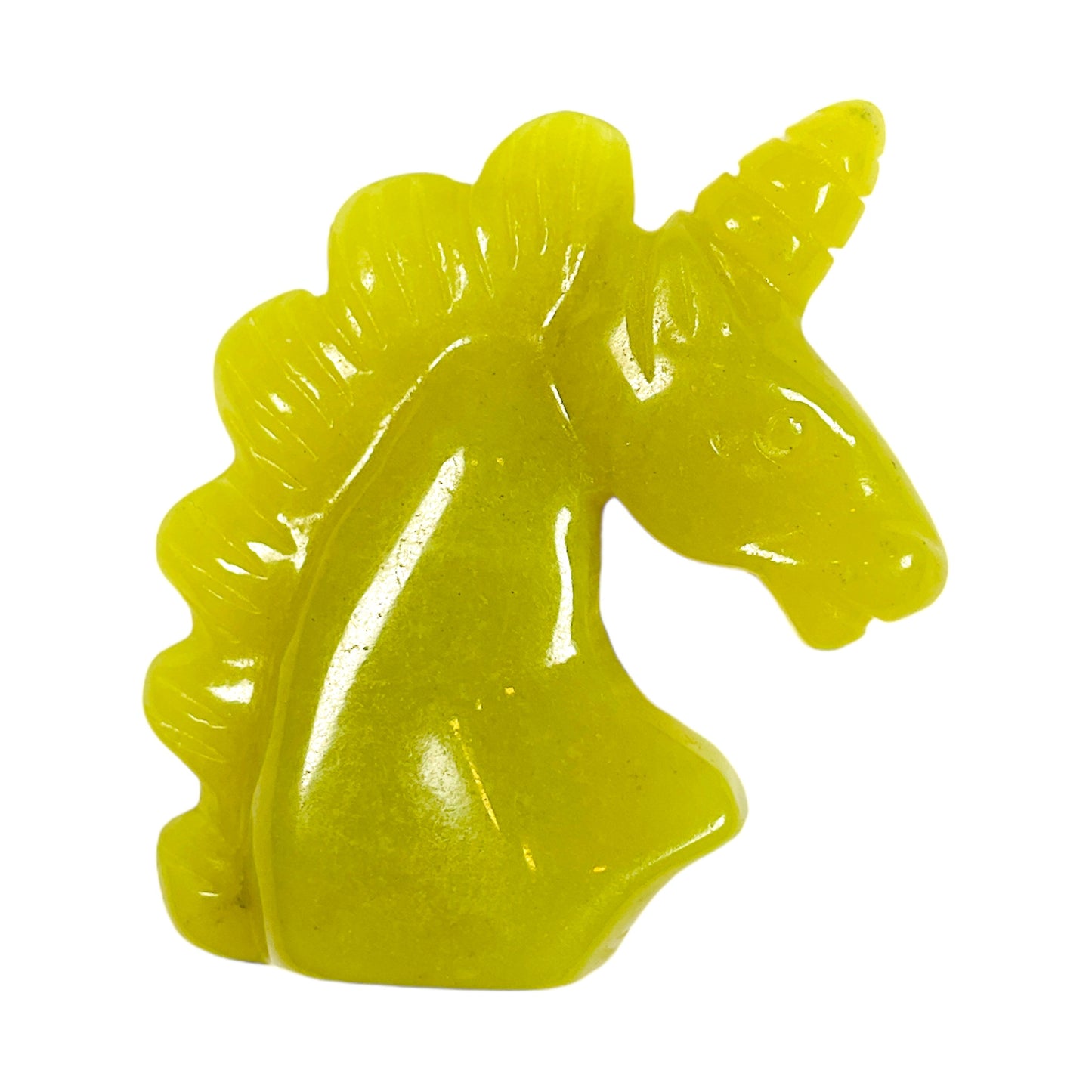 Figurine licorne en Jade citron