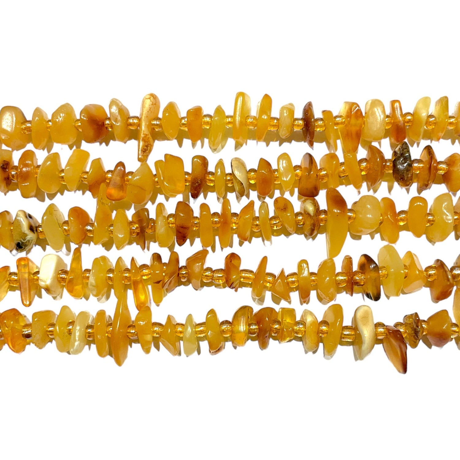 Fil de pierre baroque ambre 5 x 12 mm - Foliesbijoux
