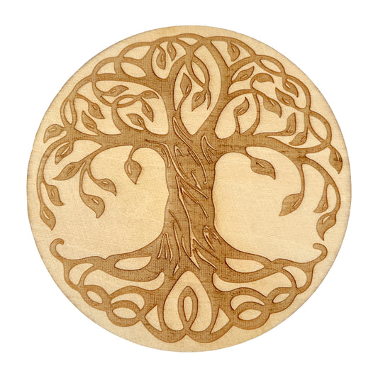 5 Plaque arbre de vie en bois 10 cm