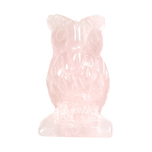 Figurine Hibou en Quartz rose