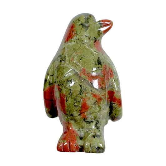 Figurine de pingouin en Unakite