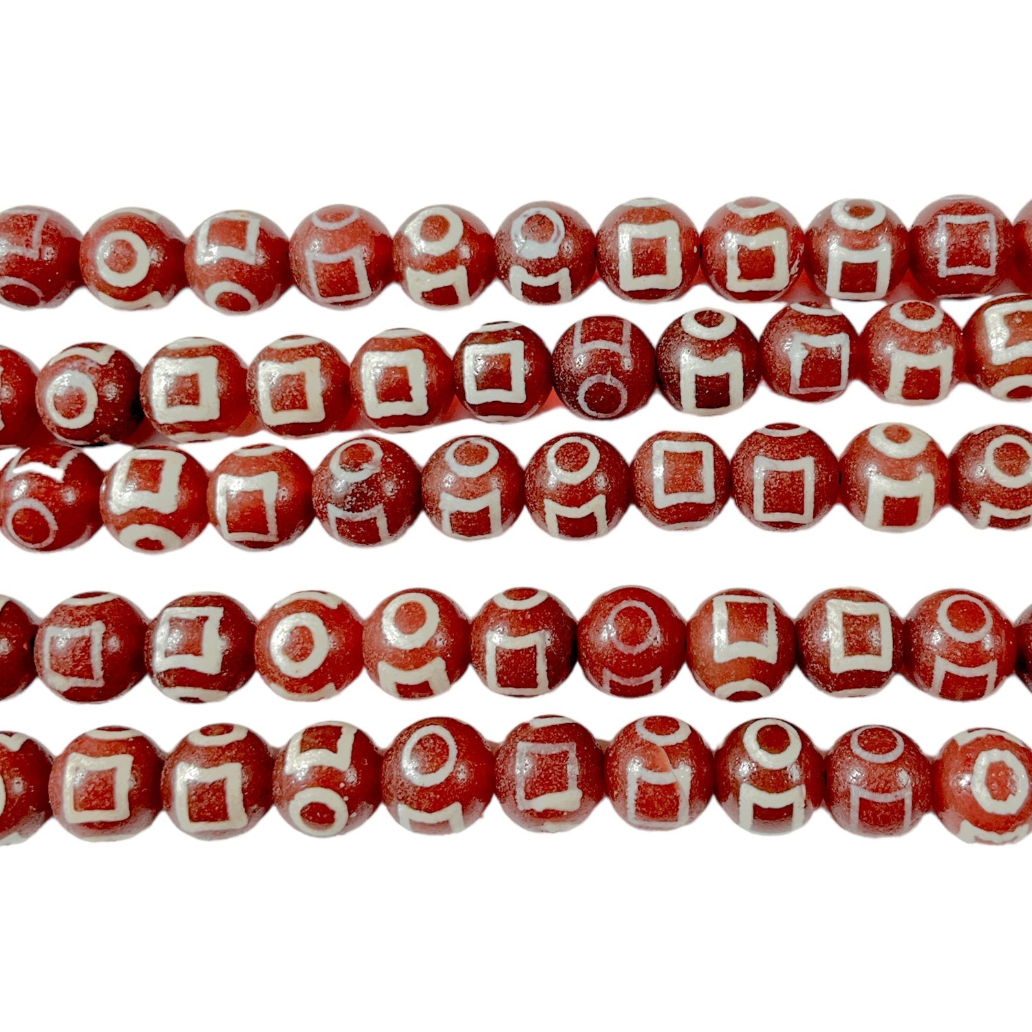 Fil de perle Agate du Tibet Dzi 8 mm #21 - Foliesbijoux