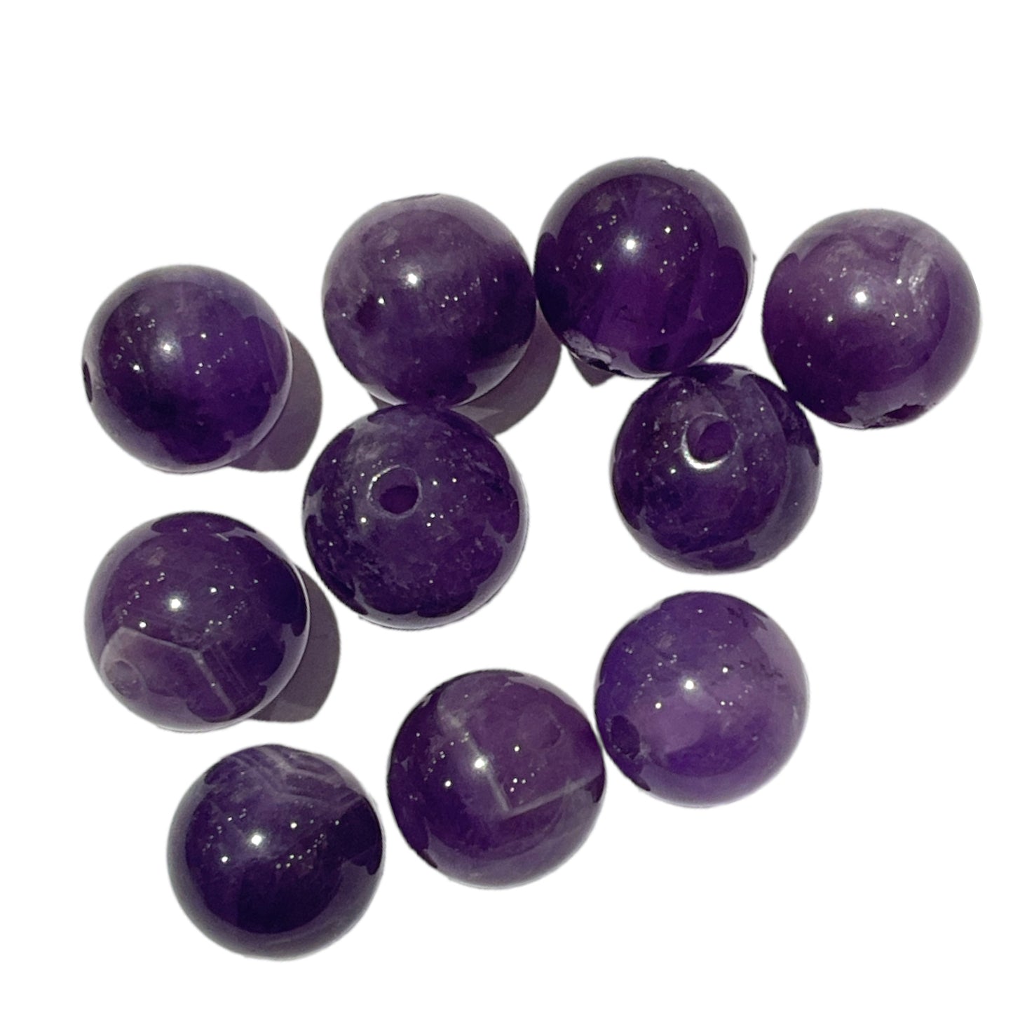 Lot of 10 Amethyst beads - 1.5 mm hole