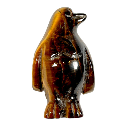 Figurine de pingouin en oeil de tigre