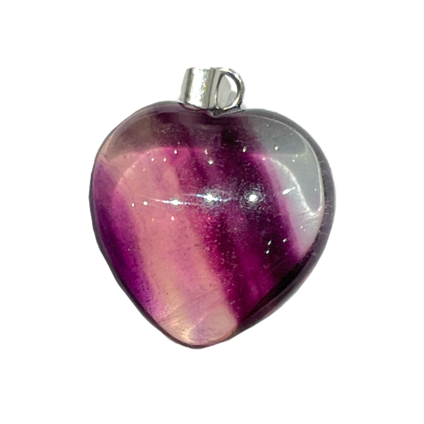 Pendentif Fluorine multicolore en coeur